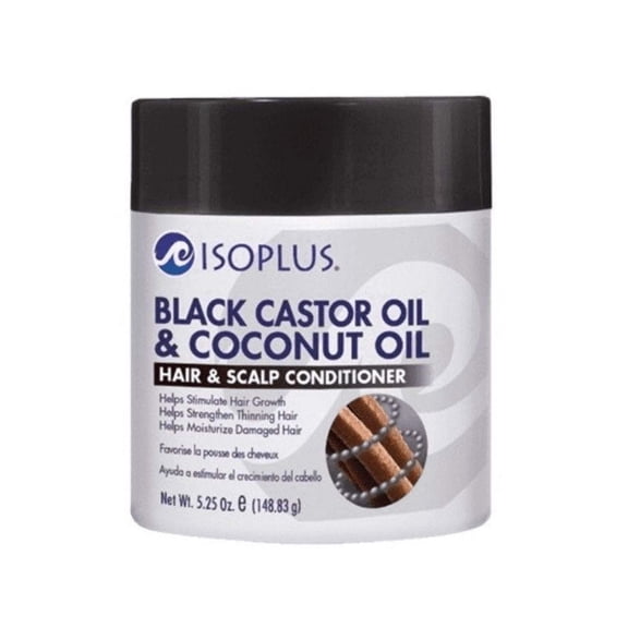 Isoplus Black Castor Oil and Coconut Oil Hair and Scalp Conditioner, 5.25 oz