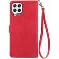 thumbnail image 2 of Zipper Storage Design Wallet Case for Samsung Galaxy A22 4G (Not 5G), Skin Friendly Feel Leather Case with Magnetic Clasp and Muliti-Card Slots Holster for Samsung Galaxy A22 4G,SZY Red, 2 of 17