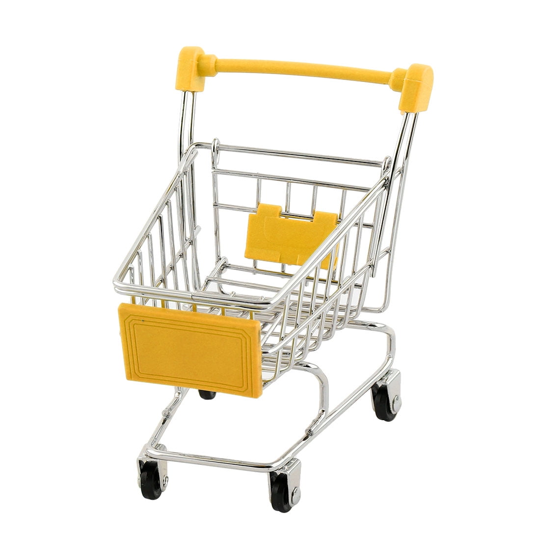 Ornament Size Unique BargainsMini Supermarket Shopping Handcart Trolly Cart Toy Container Yellow