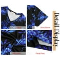 thumbnail image 5 of Fantaslook Plus Size Womens T Shirts V Neck Caseual Tops Short Sleeve Floral Shirts Loose Blouses, 5 of 8