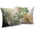 thumbnail image 2 of Tropical Palm Leaves Decorative Throw Pillow Covers 18x18 Inch Set of 2 Summer Green Leaf Monstera Plant Pillow Cases Modern Farmhouse Outdoor Cushion Cases for Home Couch Sofa, 2 of 6