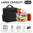 thumbnail image 2 of GYEUKHAM Insulated Reusable Lunch Bag Adult Large Lunch Box for Women and Men with Adjustable Shoulder Strap,Front Zipper Pocket and Dual Large Mesh Side Pockets,Black, 2 of 10