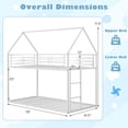 thumbnail image 3 of Costway Twin Over Twin Metal Bunk Bed, House Shaped Floor Bunk Bed Frame with Roof & Ladder White, 3 of 10