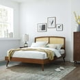 thumbnail image 2 of Platform Bed Frame, King Size, Wood, Brown Walnut, Modern Contemporary Urban Design, Bedroom Master Guest Suite, 2 of 9