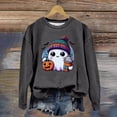thumbnail image 4 of yueewhu Women's Halloween Sweatshirt Cute Ghost Graphic Pullover Tops Funny Novelty Pumpkin Print Crewneck Sweatshirts (Z01-Dark Gray, M), 4 of 4