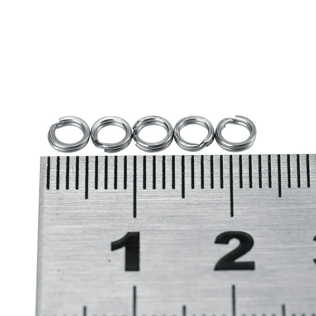 Sonew 50pcs/100pcs 7 Sizes Stainless Steel Fishing Tackle Bait Double Circle Split Ring Connector ,snap split ring, double circle split ring