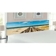 thumbnail image 2 of Beach Headboard, Perdido Beach and Long Pier Deck over Sand Gulf of Mexico South America Resort Theme, Upholstered Decorative Metal Bed Headboard with Memory Foam, King Size, Cream Blue, by Ambesonne, 2 of 4