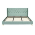 thumbnail image 4 of Novogratz Her Majesty Tufted Upholstered Bed Frame, King, Light Green Linen, 4 of 20