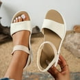 thumbnail image 2 of Avtoify Summer Women's Wedges Shoes Fashionable Casual Versatile Plus Size Beach Wedge Solid Color Round Toe Soft Sole, 2 of 9