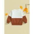 thumbnail image 4 of Bagilaanoe Toddler Baby Girl Boy Casual Sweatshirt Long Sleeve Contrast Color Pullover 6M 12M 18M 24M 3T Kids Fall Loose Tee Tops, 4 of 8