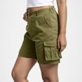thumbnail image 6 of Bermuda Shorts for Women Casual Solid Color Cargo Elastic Waistband Comfort Summer Flowy Shorts with Pockets S-2XL, 6 of 8