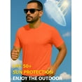 thumbnail image 3 of Mens High Visibility UPF50+ Lightweight Basic Gyming Run T-Shirt for Men Skyline Neon Orange (XXL), 3 of 5