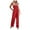 Red, variant on Ausyst Jumpsuits for Women Dressy Solid Color Comfortable Casual Versatile Suspender One-piece Wide Leg Bib Pantss Summer Baggy Rompers Clearance