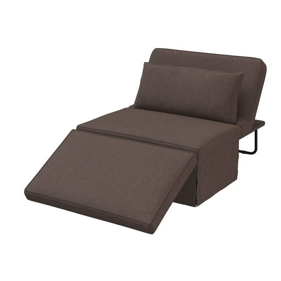 Relax A Lounger Amare Convertible Ottoman in Dark Brown Fabric Upholstery
