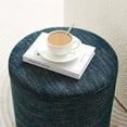 thumbnail image 5 of Callum 16" Round Woven Heathered Fabric Ottoman in Heathered Weave Azure, 5 of 8
