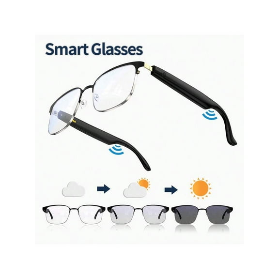 Smart Audio Glasses w/ Anti-Blue Light Auto-Dim Lenses - HD Calls, HiFi Music, Built-In Mic & Speaker - For Sports, Driving, Office & Daily Use, Hands-Free