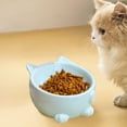 thumbnail image 5 of Tilted Cat Food Bowls - Anti Vomiting 15-Degree Tilt Raised Cat Bowls,5.51inch Shallow Raised Cat Dish, Pet Water or Food Feeding Station for Indoor Cats, And Small Dogs, Dishwasher Safe Modgal, 5 of 7