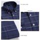 thumbnail image 4 of Camisa de cuello vuelto para hombre Camisa a cuadros de manga larga con botones de moda informal con bolsillo para el trabajo, 4 of 5