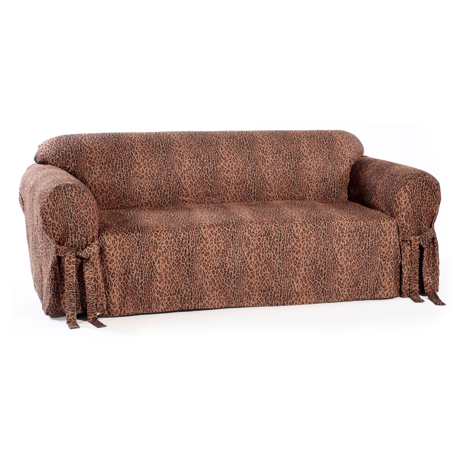 Clic Slipcovers Leopard Print Box Cushion Sofa Slipcover