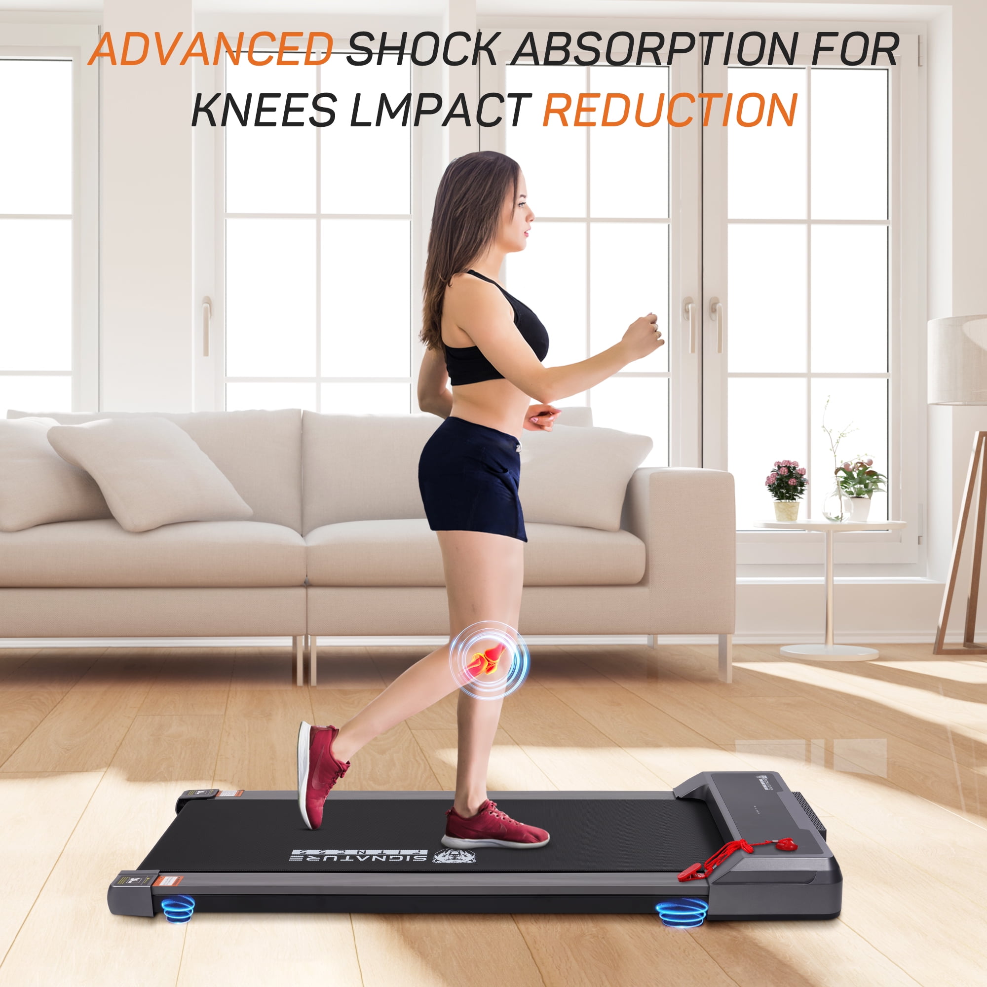 BalanceFrom SlimFold Dual-Mode Walking Pad, Compact Under-Desk Electric Treadmill with Remote Control & Transport Wheels, Quiet Space-Saving Walker for Home Office Walking or Light Jogging