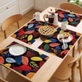thumbnail image 5 of Colored Leaves Placemats Set of 2, Spring Retro Pastoral Plant Non-Slip Place Mats Washable Table Mats for Kitchen Dining Table Decorations Indoor/Outdoor, 5 of 9