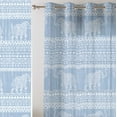 thumbnail image 1 of Vargottam Blue Elephant Print Sheer Georgette Curtains for Windows & Small Doors - Set of 2 Panels, 72" Long, Grommet Top, Printed Light Filtering Drapes for Living Room or Study, 1 of 9