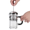 thumbnail image 5 of Cafetera de cristal de acero inoxidable con prensa de café de 800ml, cafetera con techo de bolas de acero unido, 5 of 5