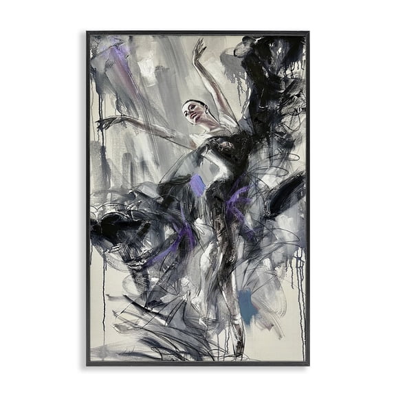 Stupell Industries Abstract Elegance Dancer People Painting Black Framed Art Print Wall Art, 12 x 18