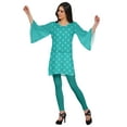 thumbnail image 3 of Moomaya Poly Crepe Short Kurtis For Women Printed Kimono Sleeve Dress Indian Top, 3 of 5