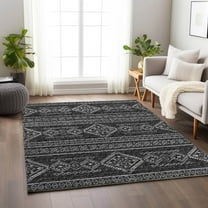Addison Rugs Mayfield Washable Transitional Tribal, Diamond Gray Rectangle Rug, 3' x 5'