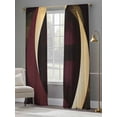 thumbnail image 3 of Yellow Black Red Sheer Curtains 84 Inch Length 2 Panels Set, Retro Modern Geometric Abstract Voile Window Treatment Rod Pocket Curtains Sheers Drapes for Bedroom/Living Room/Kitchen 52"x84"x2, 3 of 7