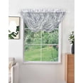 thumbnail image 2 of Waterfall Valances for Windows, Watercolor Grey Floral Kitchen Sheer Valance Curtains, Gray Ombre Botanical Summer Rod Pocket Elegant Swag Valances for Living Room Bedroom, 47.2"x38.5", 1 Panel, 2 of 8
