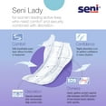 thumbnail image 3 of Seni Incontinence Pads for Women, Moderate Absorbency, 14.4" L, 28 Count, 2 Packs, 56 Total, 3 of 6