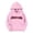 Pink, variant on Unisex Boys Fleece Lined Hooded Sweatshirt with Fun Letter Print, Cozy Long Sleeve Pullover Shirt with Pouch Pocket for School Outdoor Play, Pink, 140