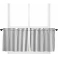 thumbnail image 2 of Black Striped Window Tier Curtains 24 Inch Length, Farmhouse Modern Black Stripes Rod Pocket Kitchen Window Treatments Drapes for Bedroom, Cafe, Living Room, 2 Panels, 27.5 W x 24 L, 2 of 5