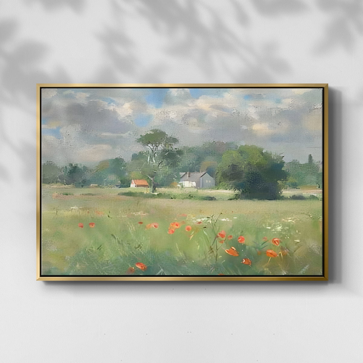 Vintage Landscape-CCLXI By Wexford Home Framed in Gold Wood Gallery Wrapped Canvas 25 in. x 37 in.