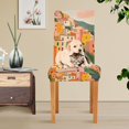 thumbnail image 4 of Yayeee 2 Pack Dining Chair Covers Stretch Parson Chairs Slipcovers Seat Protector, Pink Cityscape Painting, 4 of 6