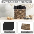 thumbnail image 3 of 13"  Birthday  Bag with Tissue Paper and Greeting Card, Black Happy Birthday Lettering Design  Paper Bag for Men, Women,  (Black), 3 of 6