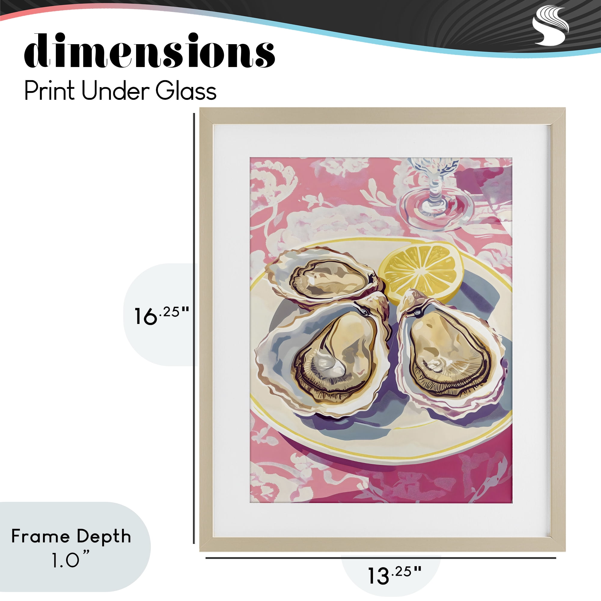 Stupell Industries Plated Oysters & Lemons Birch Framed Print Under Glass, design by The Prints Vibe
