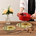 thumbnail image 7 of Sunflower Bamboo Trivet Mats Pot Holders Cotton Woven Non-Slip Heat Resistant for Hot Pots Pans Pats for Cooking Baking Set of 2, 7 of 7