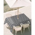 thumbnail image 3 of 54x80 Inch Outdoor Tablecloth with Umbrella Hole Zipper Rectangle Modern Geometric Grey Rectangular Tablecloths Outside Waterproof Abstract Classic Moroccan Minimalist Patio Table Cover for Picnic, 3 of 8
