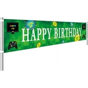 Lager Race Car Happy Birthday Banner, Red Racing Themed Party Supplies Decorations, Let's Go Racing Checkered Flag, Backdrop Background Table Cover (9.8 x 1.6 feet)