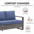 thumbnail image 6 of Patiobula Patio Luxury Oversized Furniture Set with Fire Pit Table, Outdoor All-Weather Sectional Swivel Rocker Chairs Sets, Wicker Conversation Set for Porch, Balcony, Deck, Gray/Navy, 6 of 12