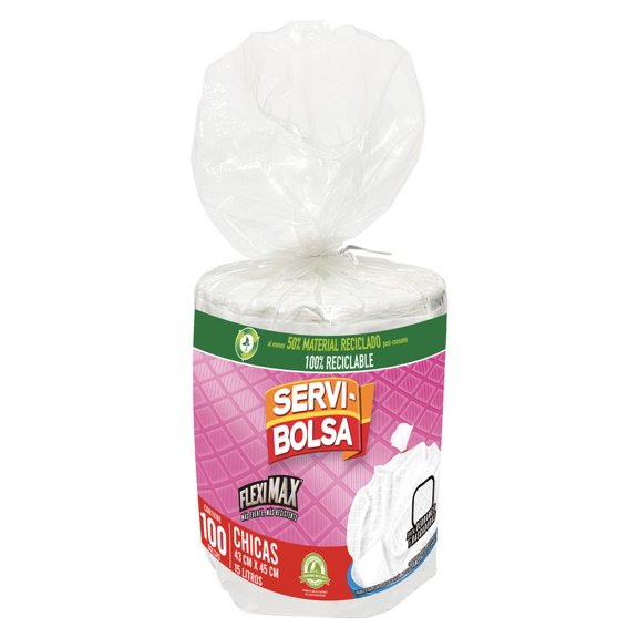 Bolsas para basura Servi Bolsa chico con 100 bolsas ideal para interiores ya sea para recamaras o baños