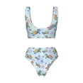 thumbnail image 6 of Rocae Colorful Sea Turtle for Bikini Set for Women Two Piece Sexy High Swimsuits Split Crossover Bikini, 6 of 9