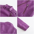 thumbnail image 3 of Women's PU Leather Motorcycle Jacket Slim Fit Coat Short Biker Jacket, 3 of 5