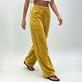 thumbnail image 5 of Cmfcve Women's Wide Leg Barrel Sweatpants Casual Daily Elastic Waist Velvet Long Pants with Pockets, 5 of 6
