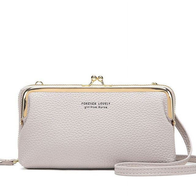 Bolso para teléfono móvil de gran capacidad, de moda, de color caramelo, para mujer, tipo billetera, cuadrado, de piel sintética, para cambiar de mano