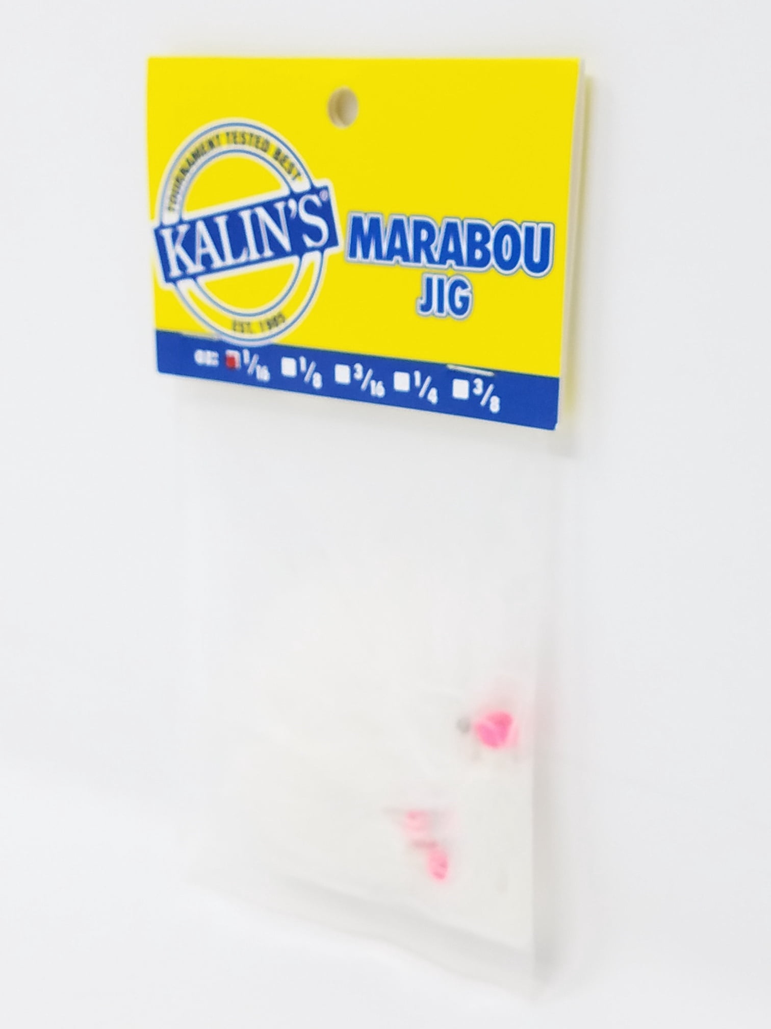 Kalin's Marabou Soft Plastic Fish Bait Jig, Pink White, 1/16 oz., Freshwater, Lake