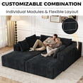 thumbnail image 6 of 137 inch U-Shaped Sectional Sofa, Cloud-Like Big Modular Couch with Chaise, No Assembly Required, High Density Foam Never Sags, Soft Corduroy Fabric Sofa for Large Space, (Black), 6 of 14